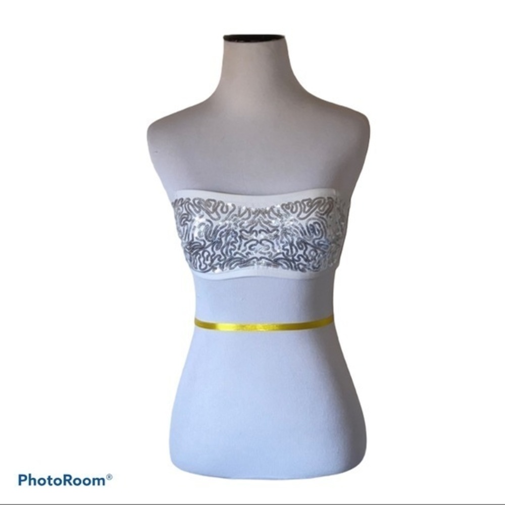 Xhilaration medium strapless sequin‎ bikini top